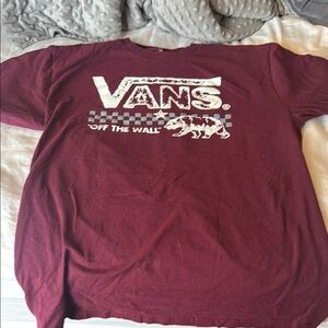 Vans Burgundy Tee with White Logo